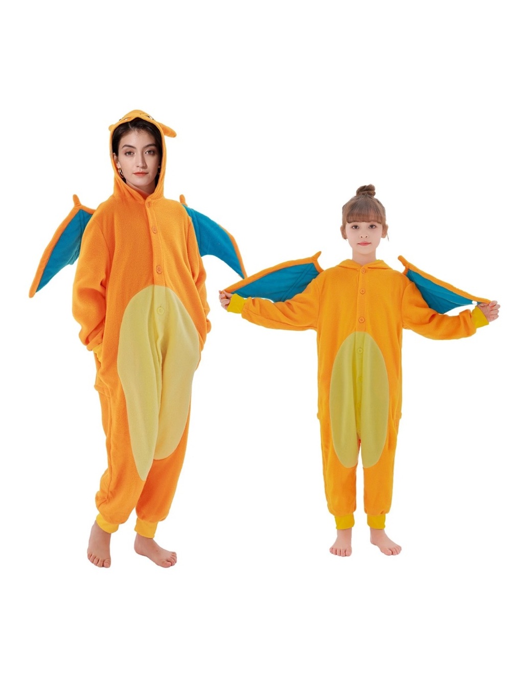 Kids Orange Dragon Costume Onesie with Blue Wings new in bag all size available